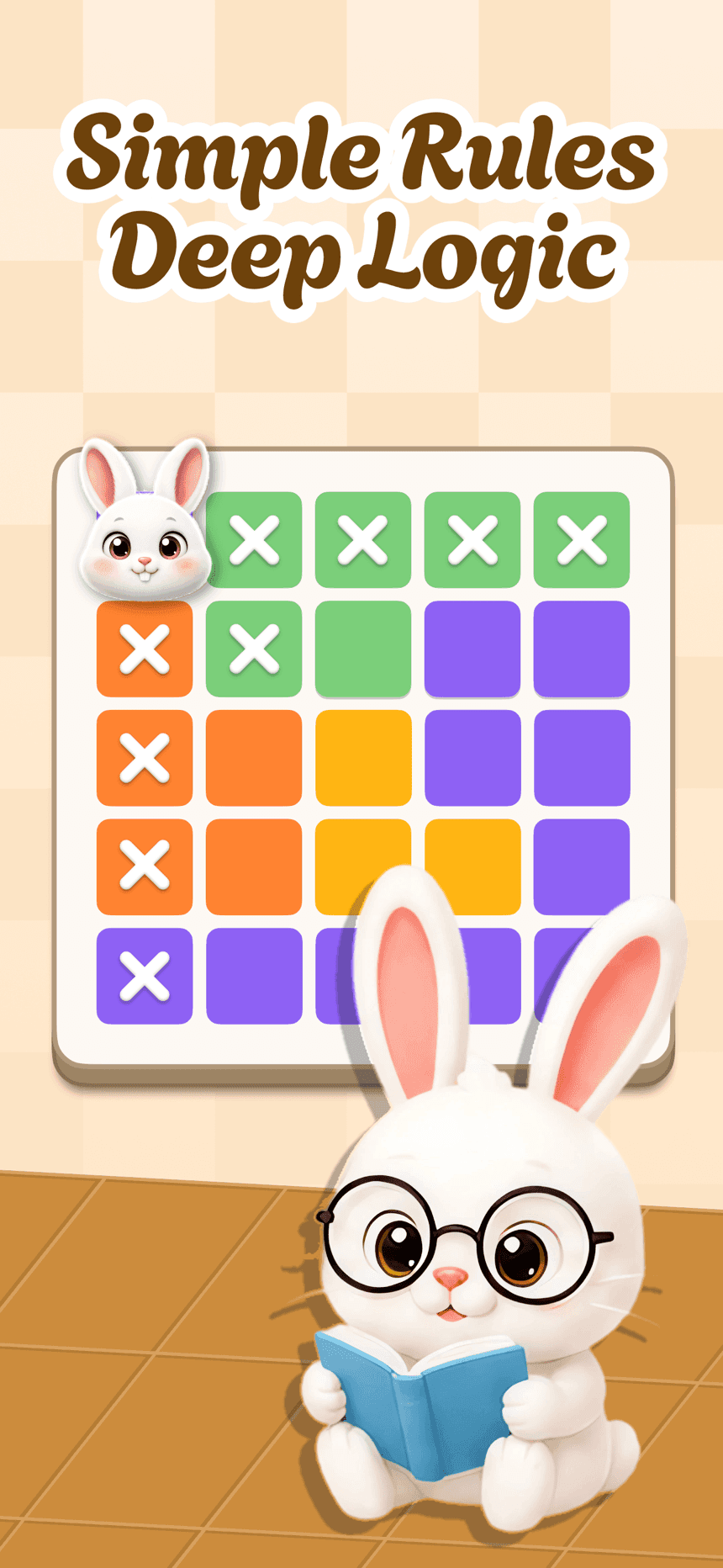 A Bunnydoku board with simple rules and deep logic